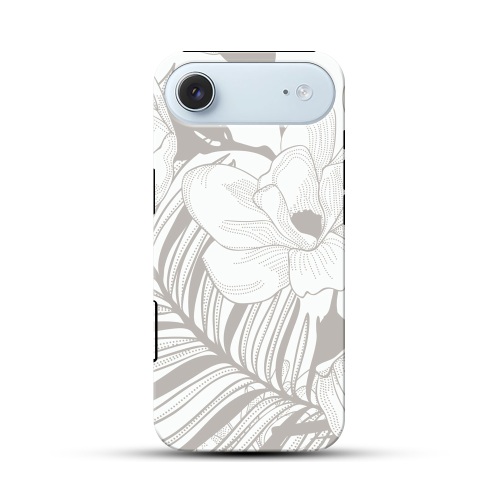 モノクロの熱帯植物イラスト iPhone Airオリジナル耐衝撃ケース