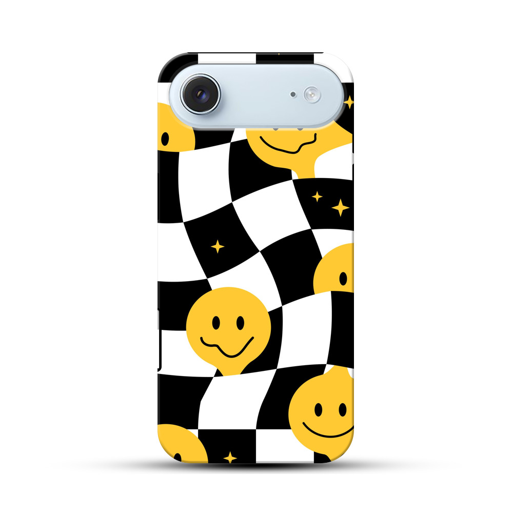 にこにこチェッカーパターン iPhone Airオリジナル耐衝撃ケース