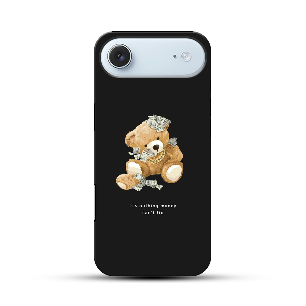 お金に囲まれたクマのぬいぐるみ iPhone Airオリジナル耐衝撃ケース