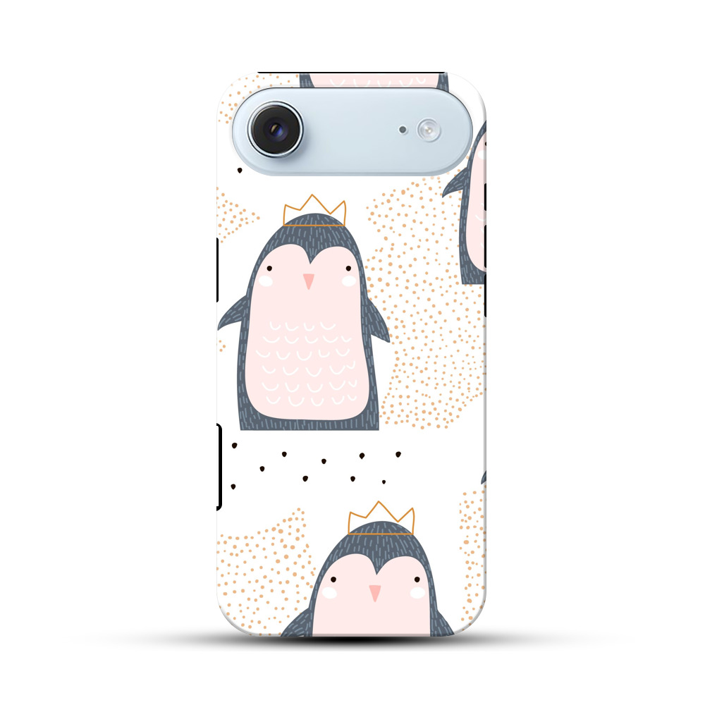 王冠をかぶったペンギンのパターン iPhone Airオリジナル耐衝撃ケース