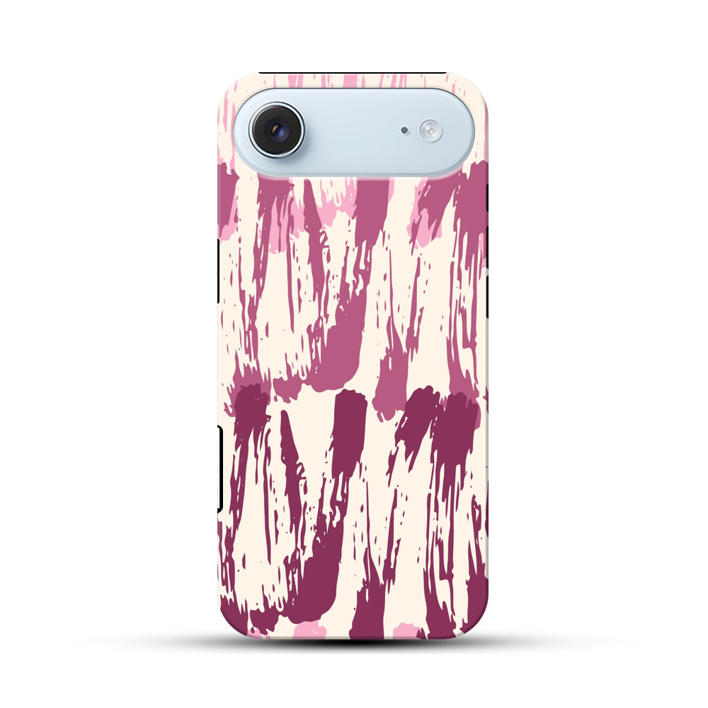 ピンクの抽象ブラシストローク模様 iPhone Airオリジナル耐衝撃ケース