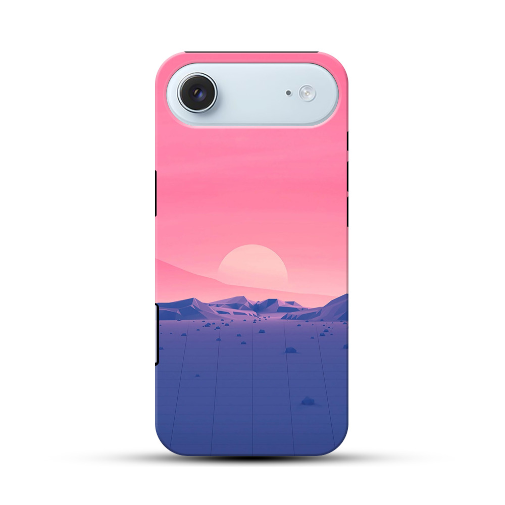 ピンク夕焼けの山景色 iPhone Airオリジナル耐衝撃ケース