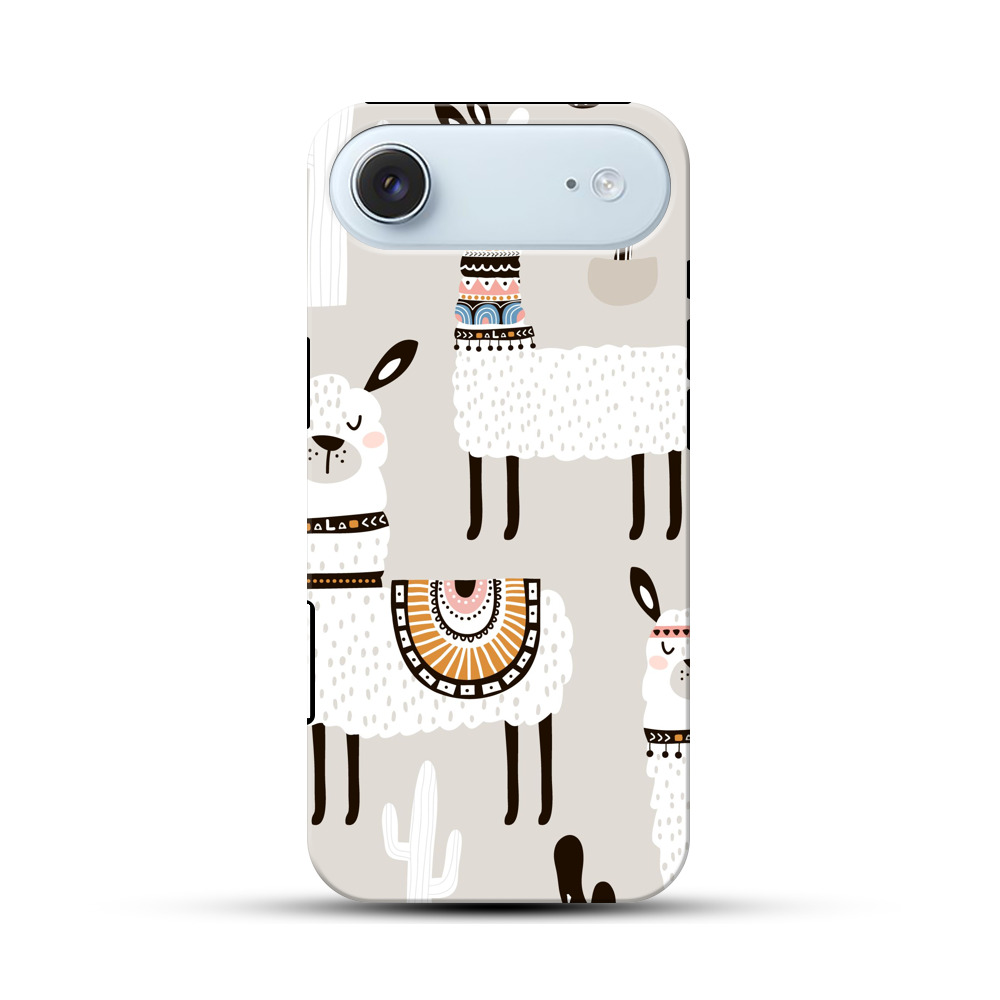 ラマとサボテンの模様 iPhone Airオリジナル耐衝撃ケース