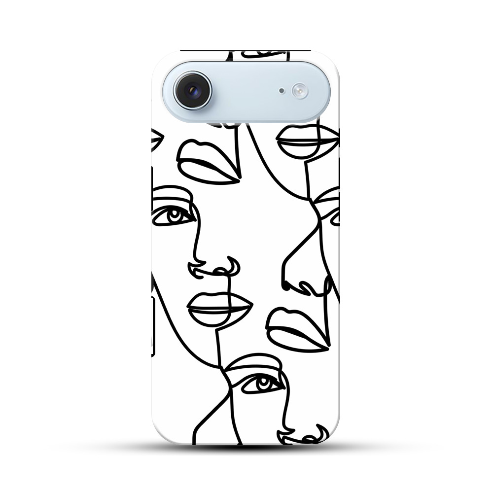 連続した顔の抽象イラスト iPhone Airオリジナル耐衝撃ケース