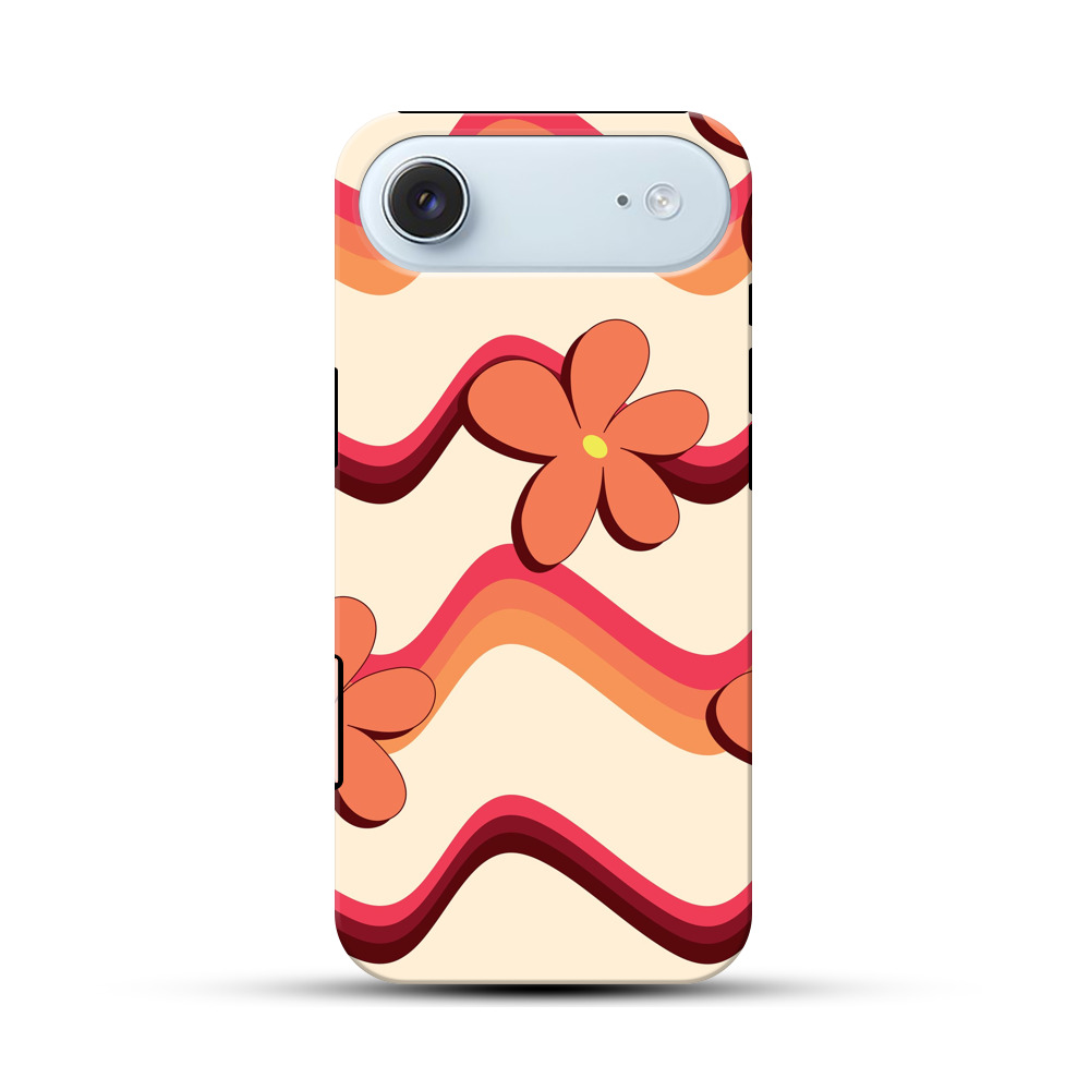 レトロフラワーパターン iPhone Airオリジナル耐衝撃ケース