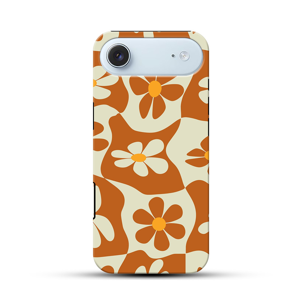 レトロフラワーパターン iPhone Airオリジナル耐衝撃ケース