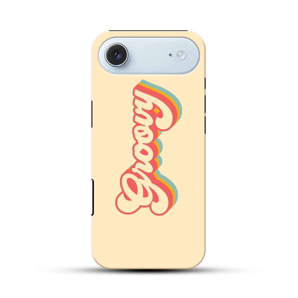 レトロなグルーヴ文字デザイン iPhone Airオリジナル耐衝撃ケース