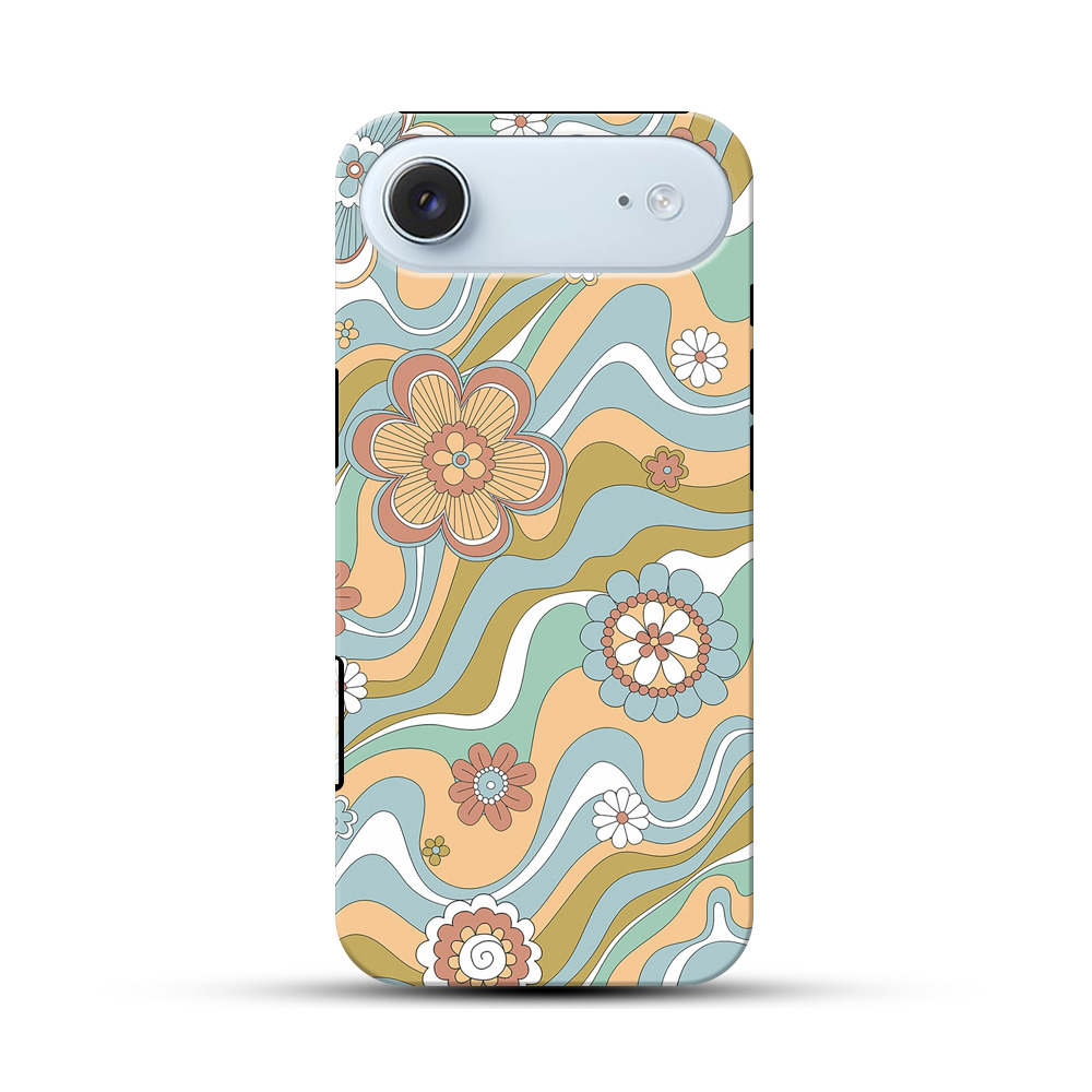 レトロな花柄パターン iPhone Airオリジナル耐衝撃ケース