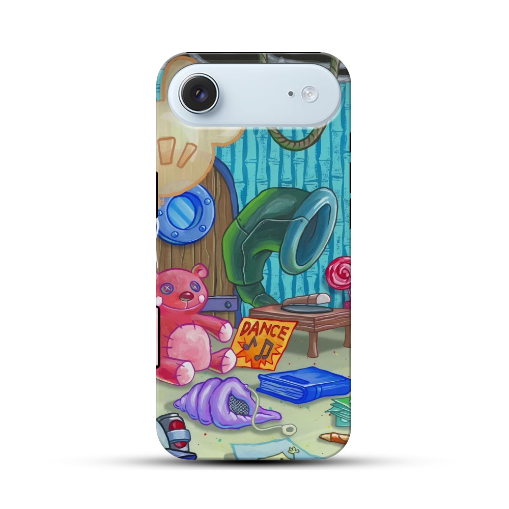 レトロな蓄音機とぬいぐるみ iPhone Airオリジナル耐衝撃ケース