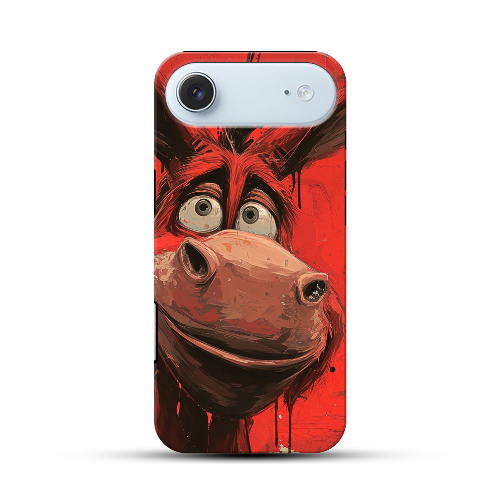 ユーモラスな赤ロバ iPhone Airオリジナル耐衝撃ケース