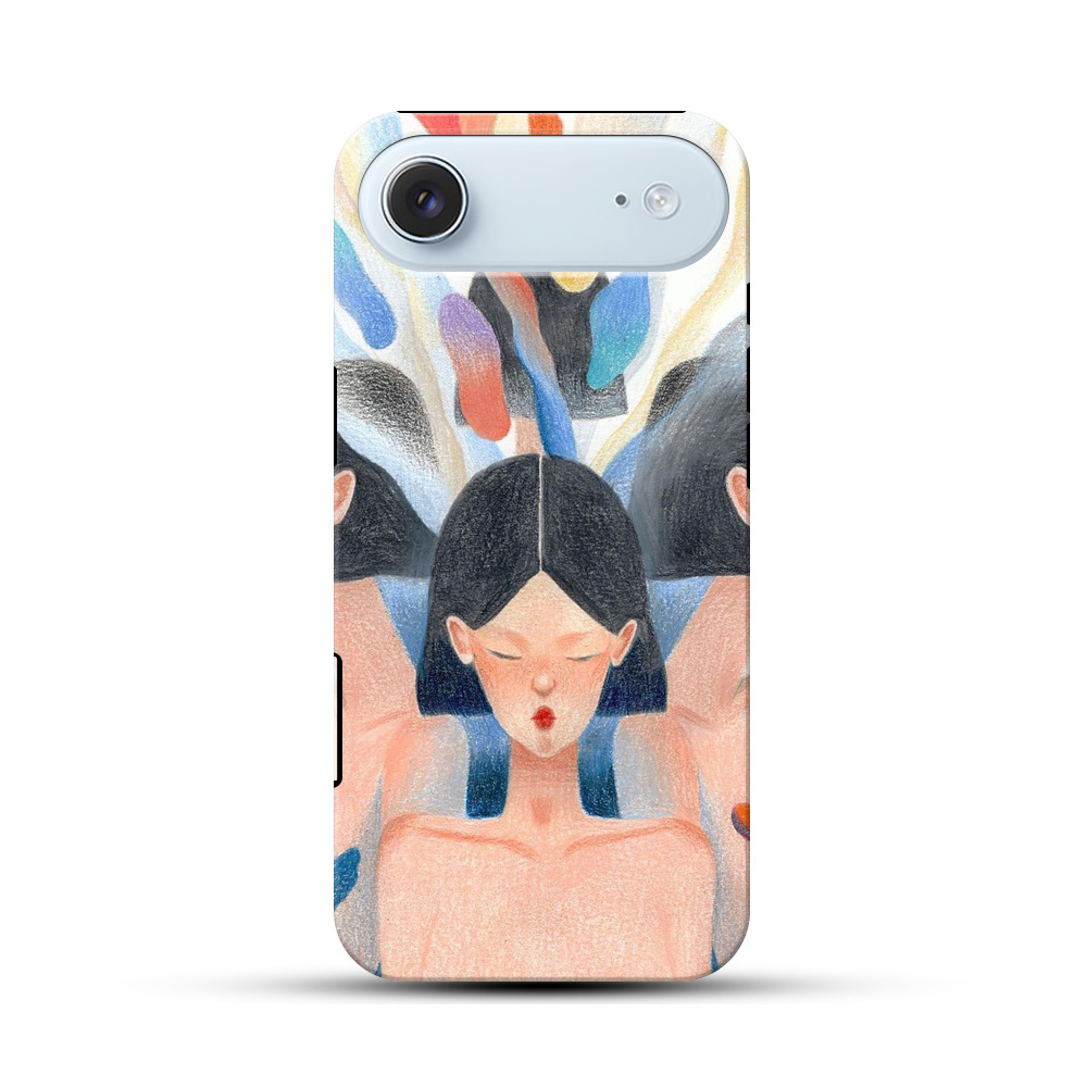 三面の女性と色彩の広がり iPhone Airオリジナル耐衝撃ケース