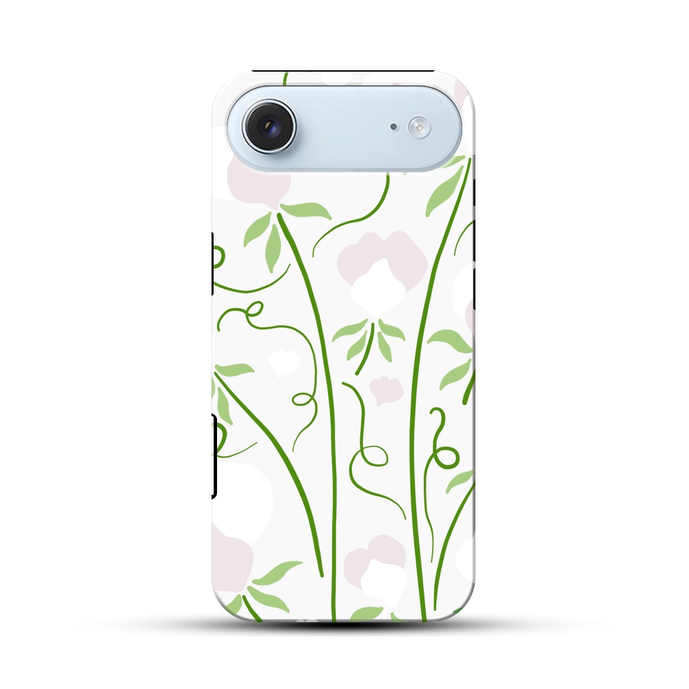 白い花の模様 iPhone Airオリジナル耐衝撃ケース