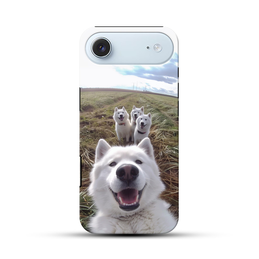 並ぶ白い犬たち iPhone Airオリジナル耐衝撃ケース