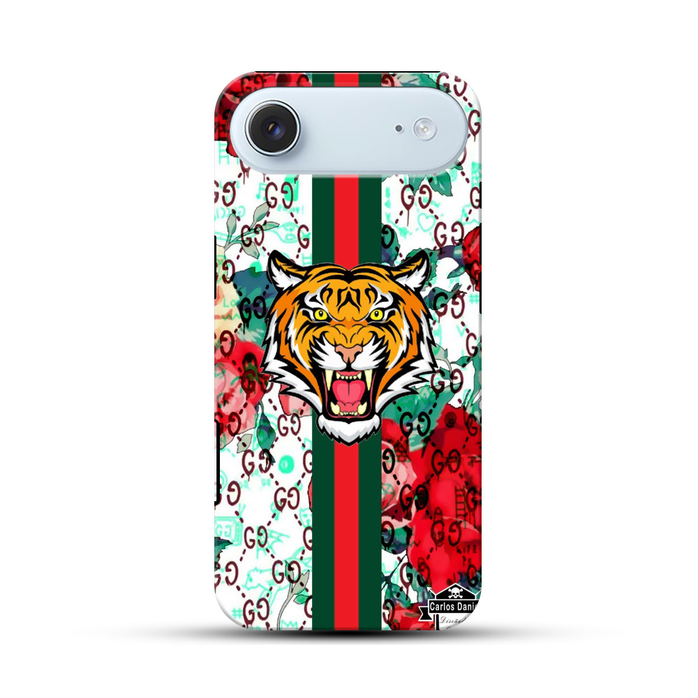 虎とバラのデザイン iPhone Airオリジナル耐衝撃ケース