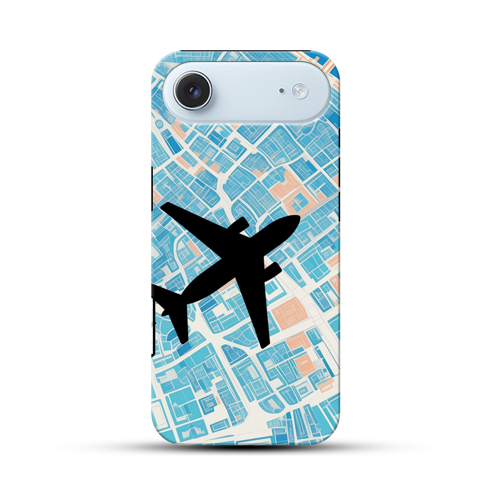 都市地図と飛行機 iPhone Airオリジナル耐衝撃ケース