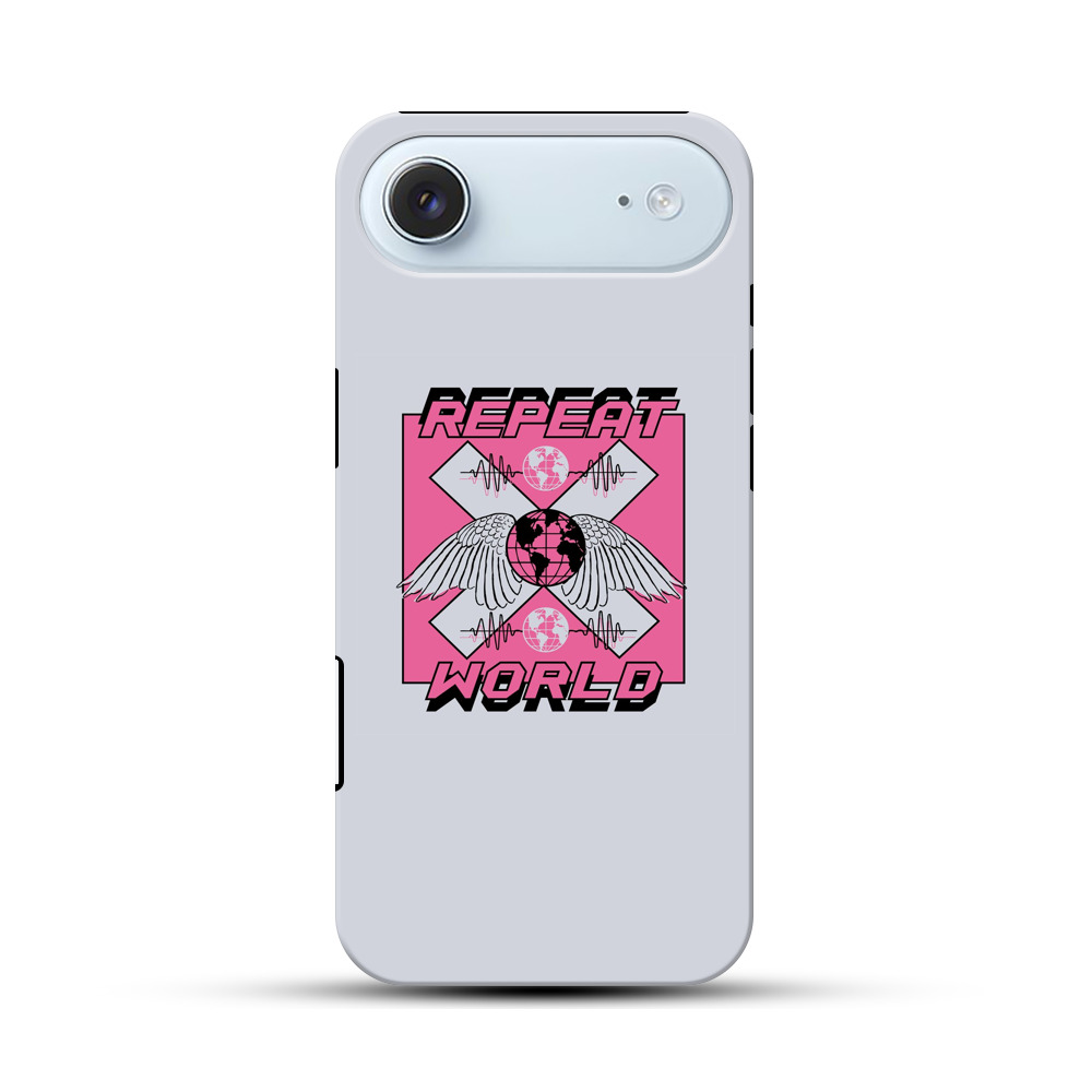 翼のある地球とリピートワールドのデザイン iPhone Airオリジナル耐衝撃ケース