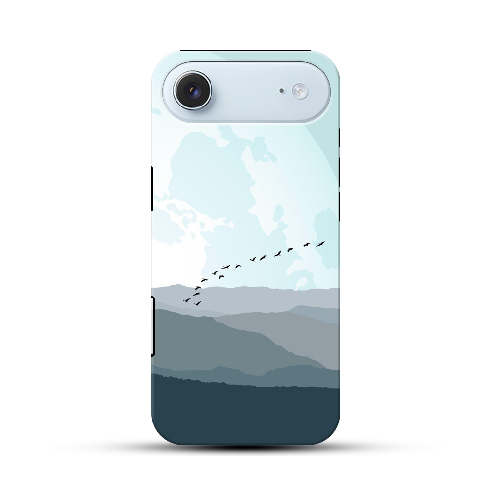 月と飛ぶ鳥の群れ iPhone Airオリジナル耐衝撃ケース