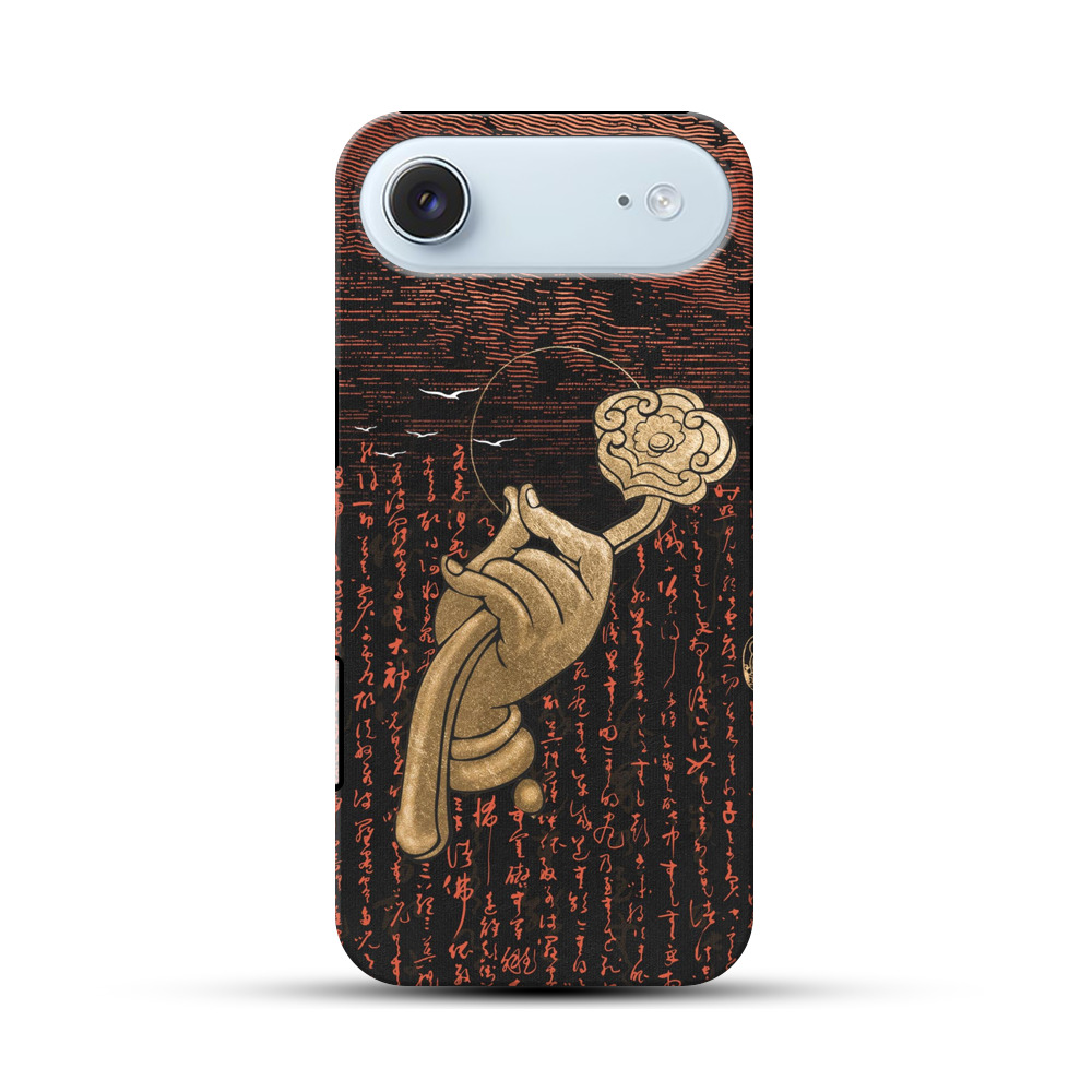 和風手と花の浮世絵 iPhone Airオリジナル耐衝撃ケース