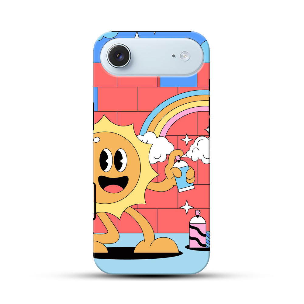 陽気な太陽と虹 iPhone Airオリジナル耐衝撃ケース