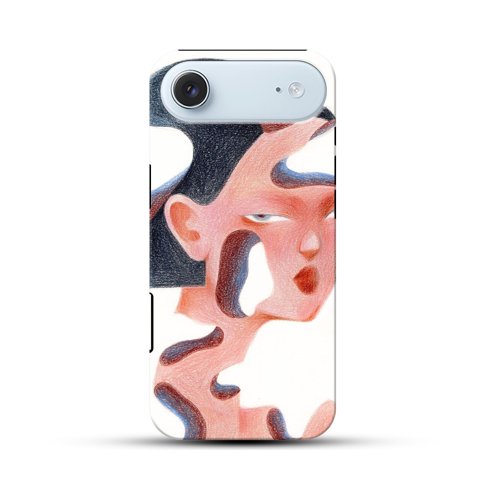 歪んだ顔の抽象画 iPhone Airオリジナル耐衝撃ケース