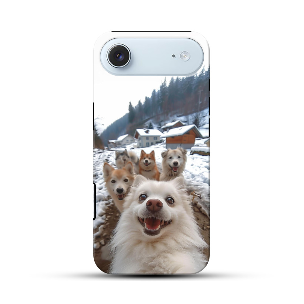 雪の中で5匹の犬 iPhone Airオリジナル耐衝撃ケース
