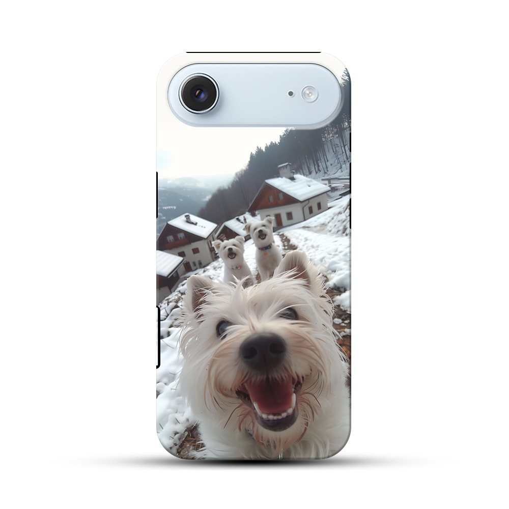 雪景色の白い犬たち iPhone Airオリジナル耐衝撃ケース