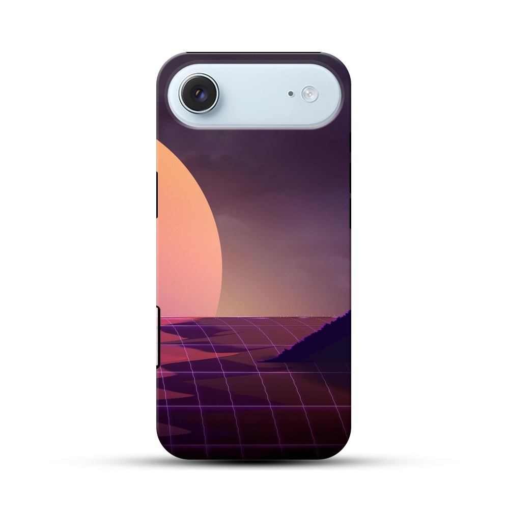 夕暮れ未来の海と太陽 iPhone Airオリジナル耐衝撃ケース