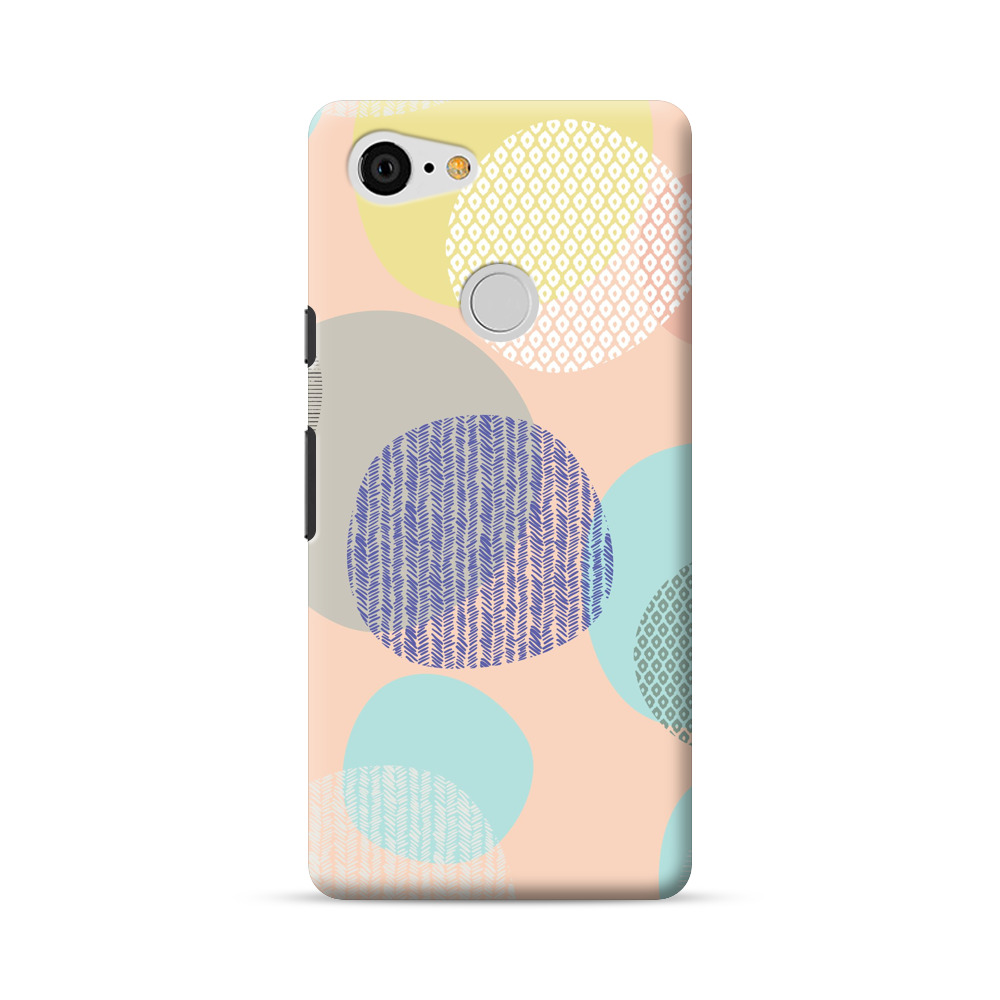 カラフルな円のパターン Google Pixel 3オリジナルハードケース