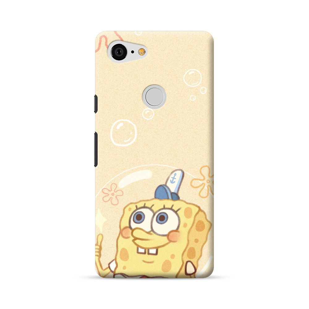 スポンジボブと泡のシールド Google Pixel 3 XLオリジナルハードケース