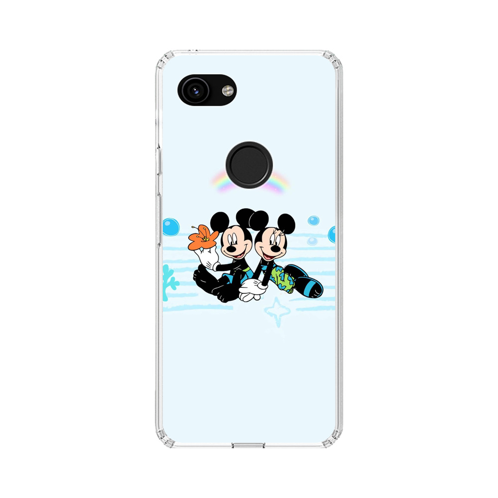虹の下のミッキーとミニー Google Pixel 3aオリジナルケース