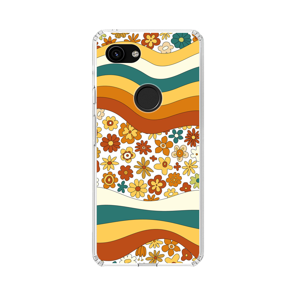 レトロなフローラルパターン Google Pixel 3aオリジナルケース