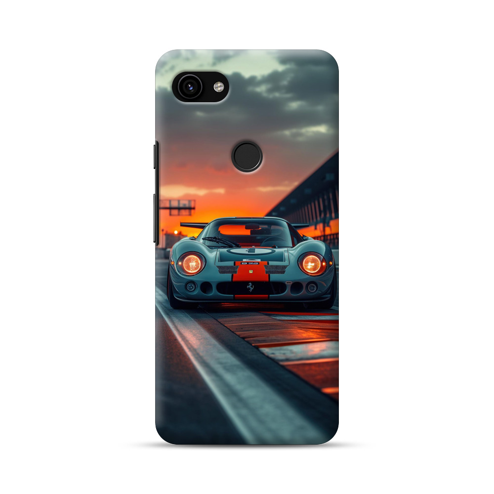 夕日に映えるレーシングカー Google Pixel 3a XLオリジナルハードケース
