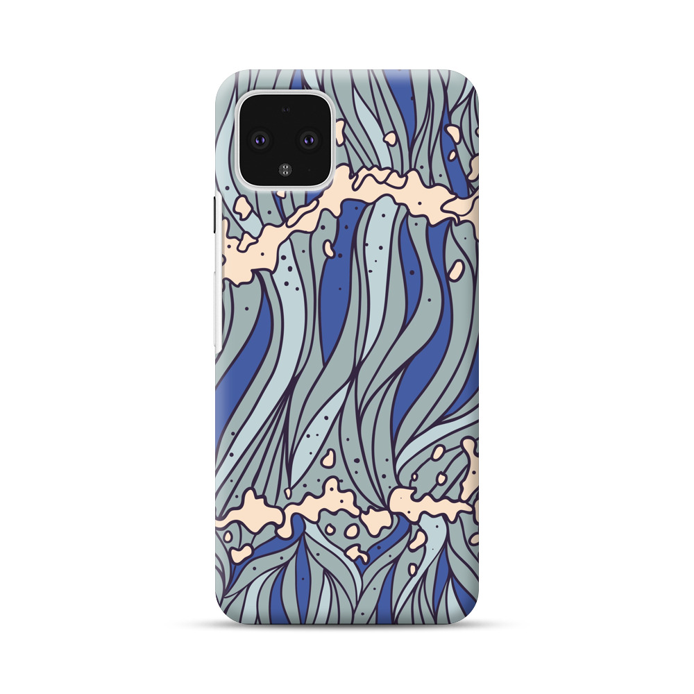 波のパターン Google Pixel 4オリジナルハードケース