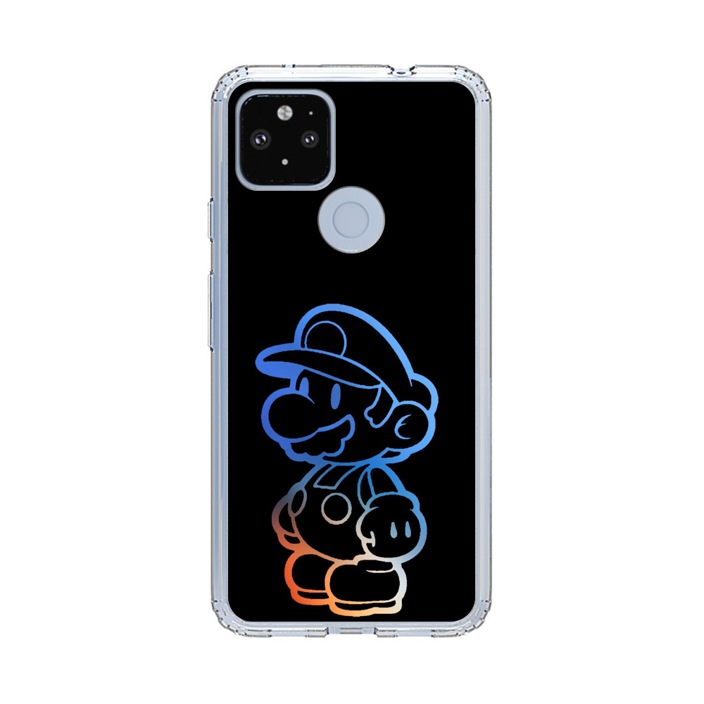 青色マリオシルエット mario_01 青色マリオシルエット mario_01