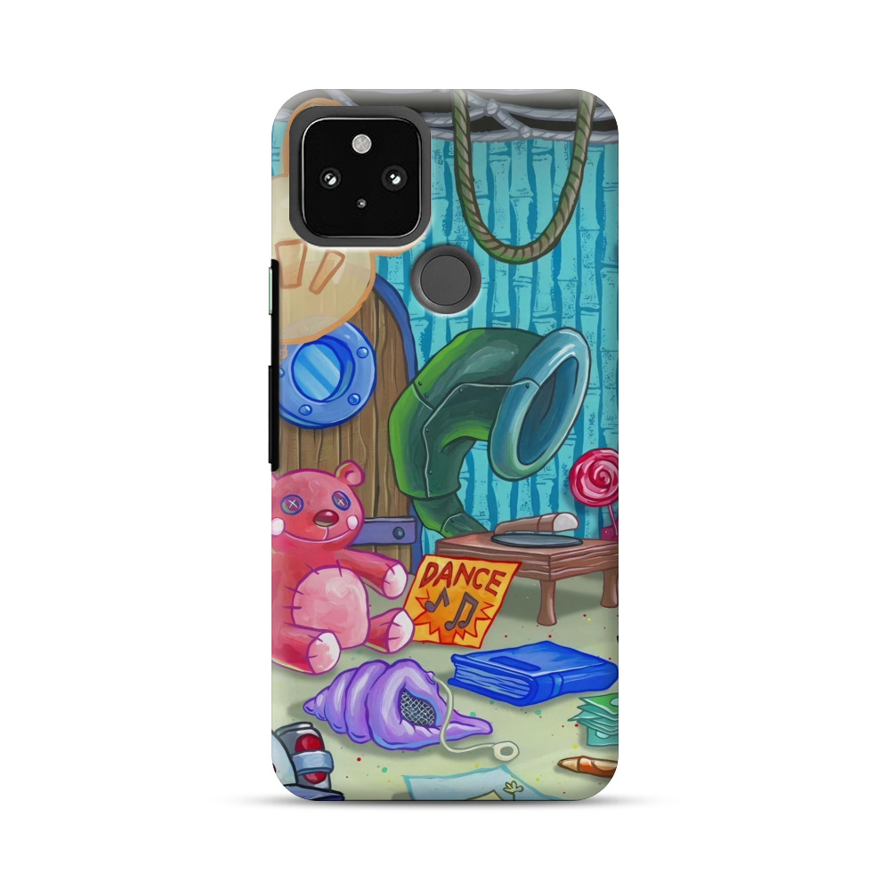 レトロな蓄音機とぬいぐるみ Google Pixel 4a 5Gオリジナルハードケース