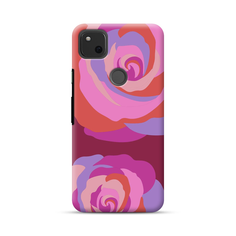カラフルなバラ Google Pixel 4aオリジナルハードケース