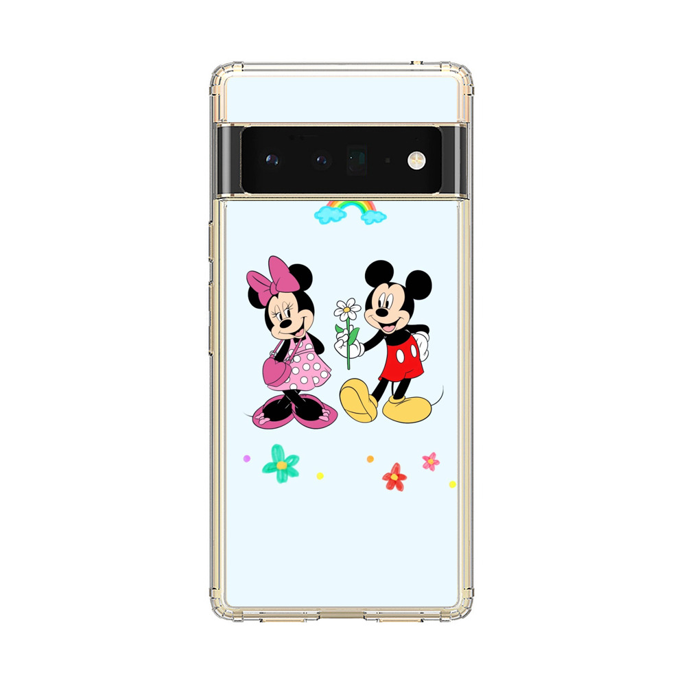 ミッキーとミニーの虹と花 Google Pixel 6 Proオリジナルケース