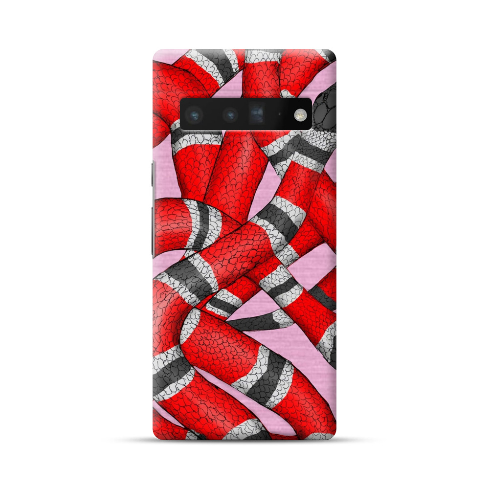 カラフルなヘビのデザイン Google Pixel 6 Proオリジナルハードケース
