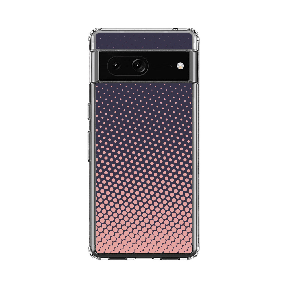 ネイビーとピンクのドット柄 Google Pixel 7オリジナルケース