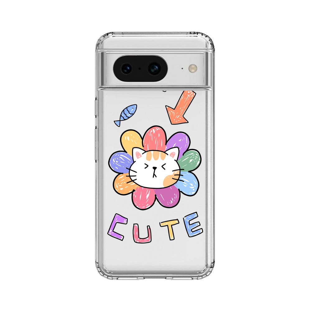 かわいい猫の花 Google Pixel 8オリジナルケース