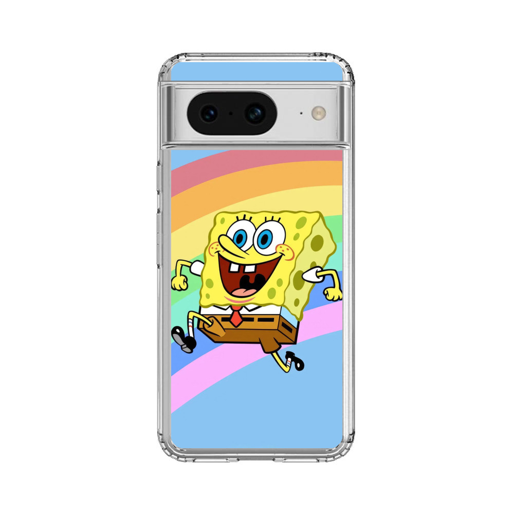 虹と元気なスポンジボブ Google Pixel 8オリジナルケース