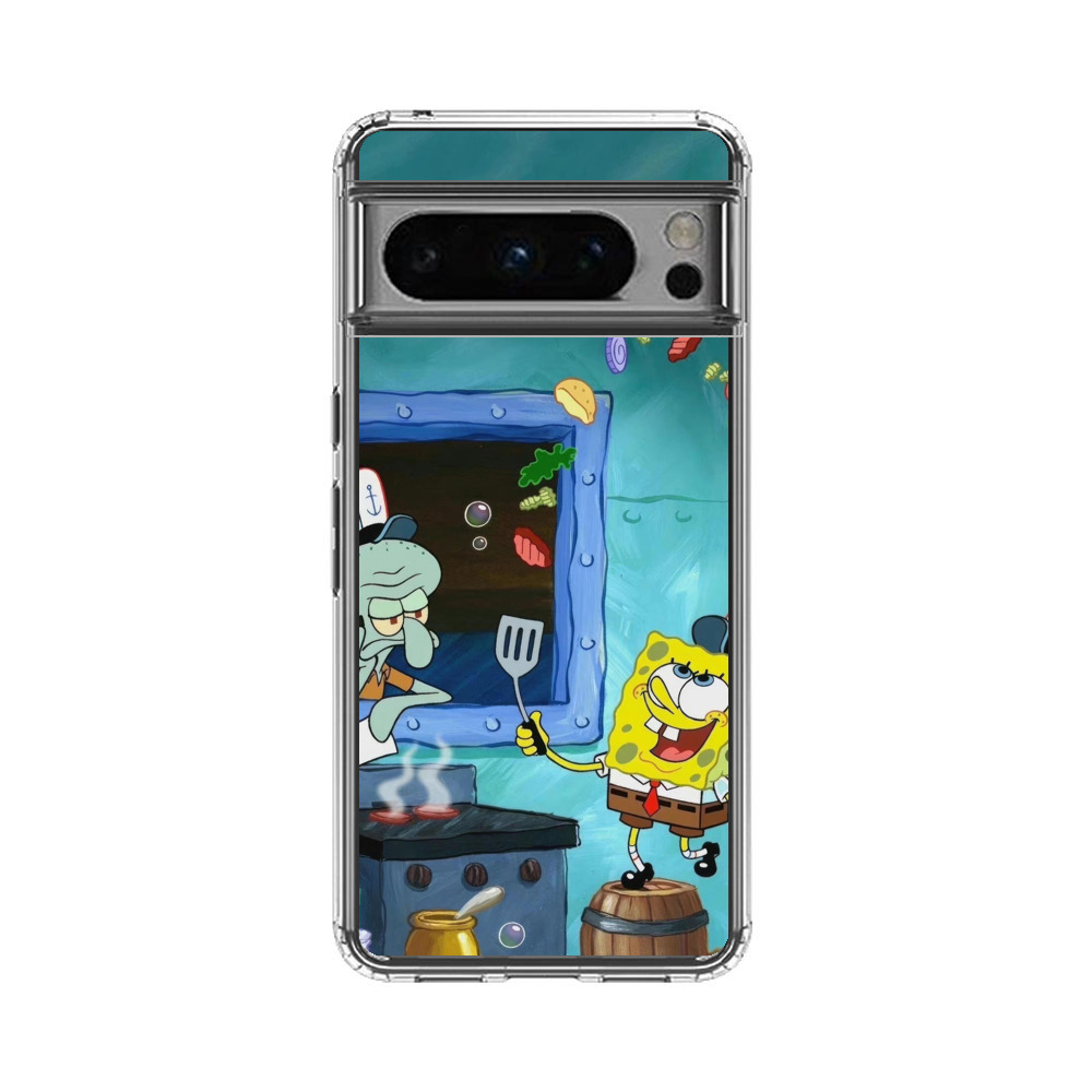 スポンジボブとイカルド Google Pixel 8 Proオリジナルケース