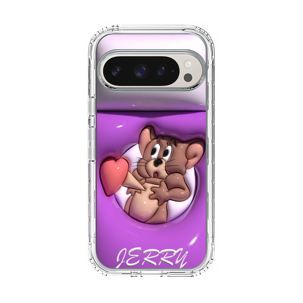 かわいいネズミのハート Google Pixel 9 Proオリジナルケース