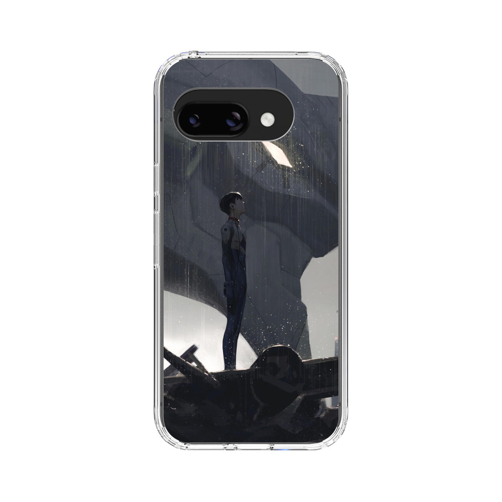 雨の中の少年とロボット Google Pixel 9aオリジナルケース