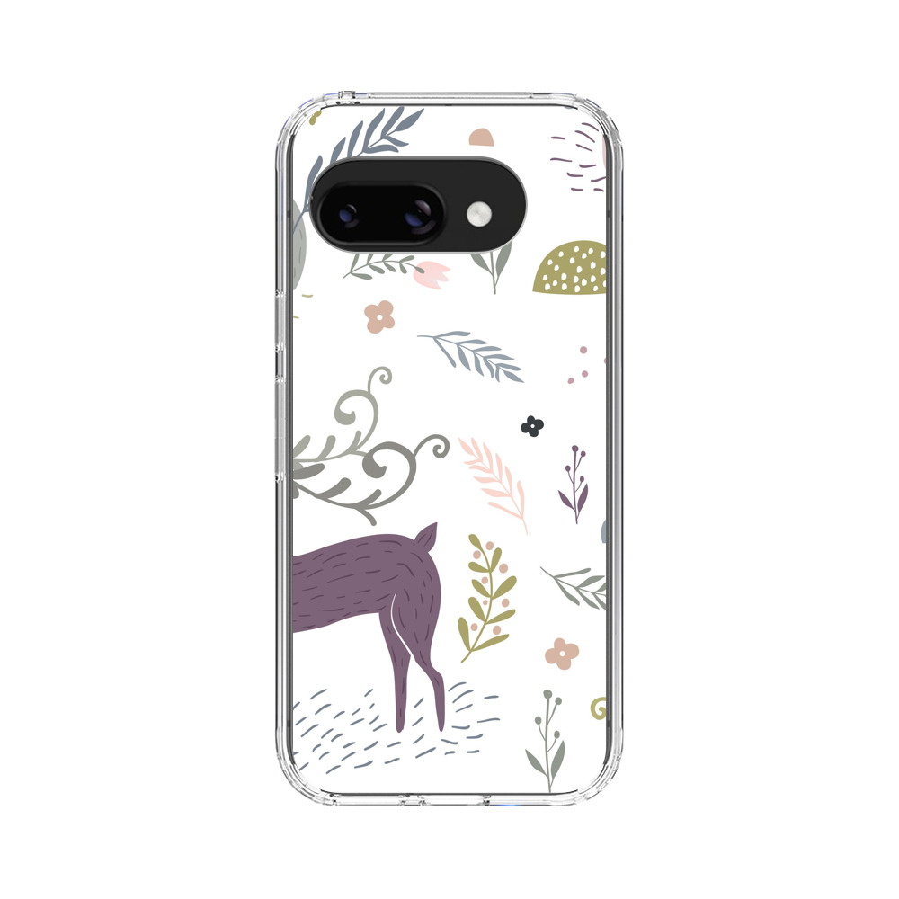 シンプルな鹿のパターン Google Pixel 9aオリジナルケース