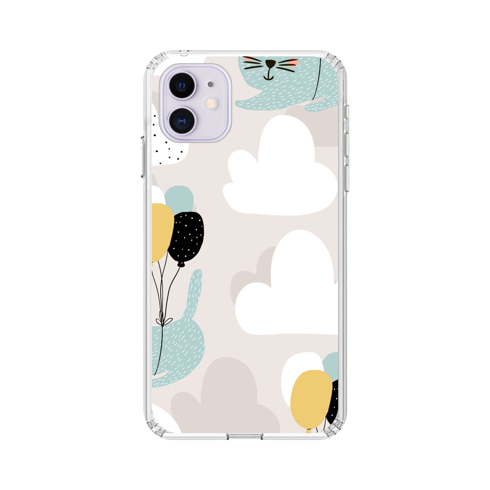 雲と風船を持つ猫のパターン cats-on-clouds 雲と風船を持つ猫のパターン cats-on-clouds