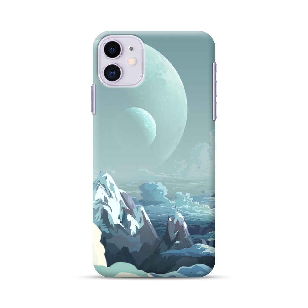 幻想的二つの月と雪山 minimalism-89 幻想的二つの月と雪山 minimalism-89