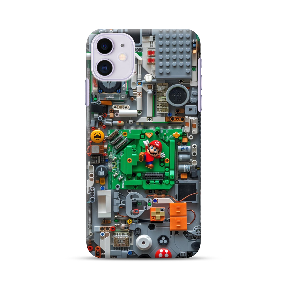 マリオと電子基板レゴ iPhone 11オリジナルハードケース