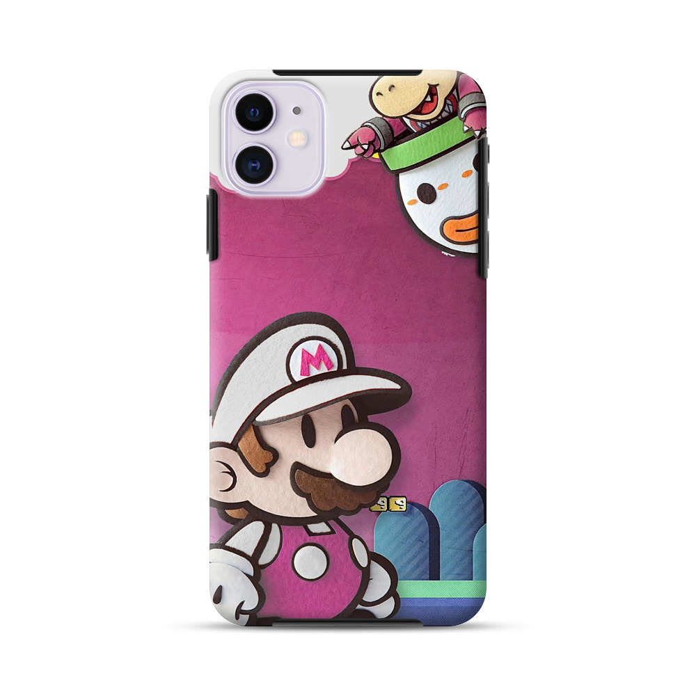 マリオとヨッシーのフェルトアート iPhone 11オリジナル耐衝撃ケース