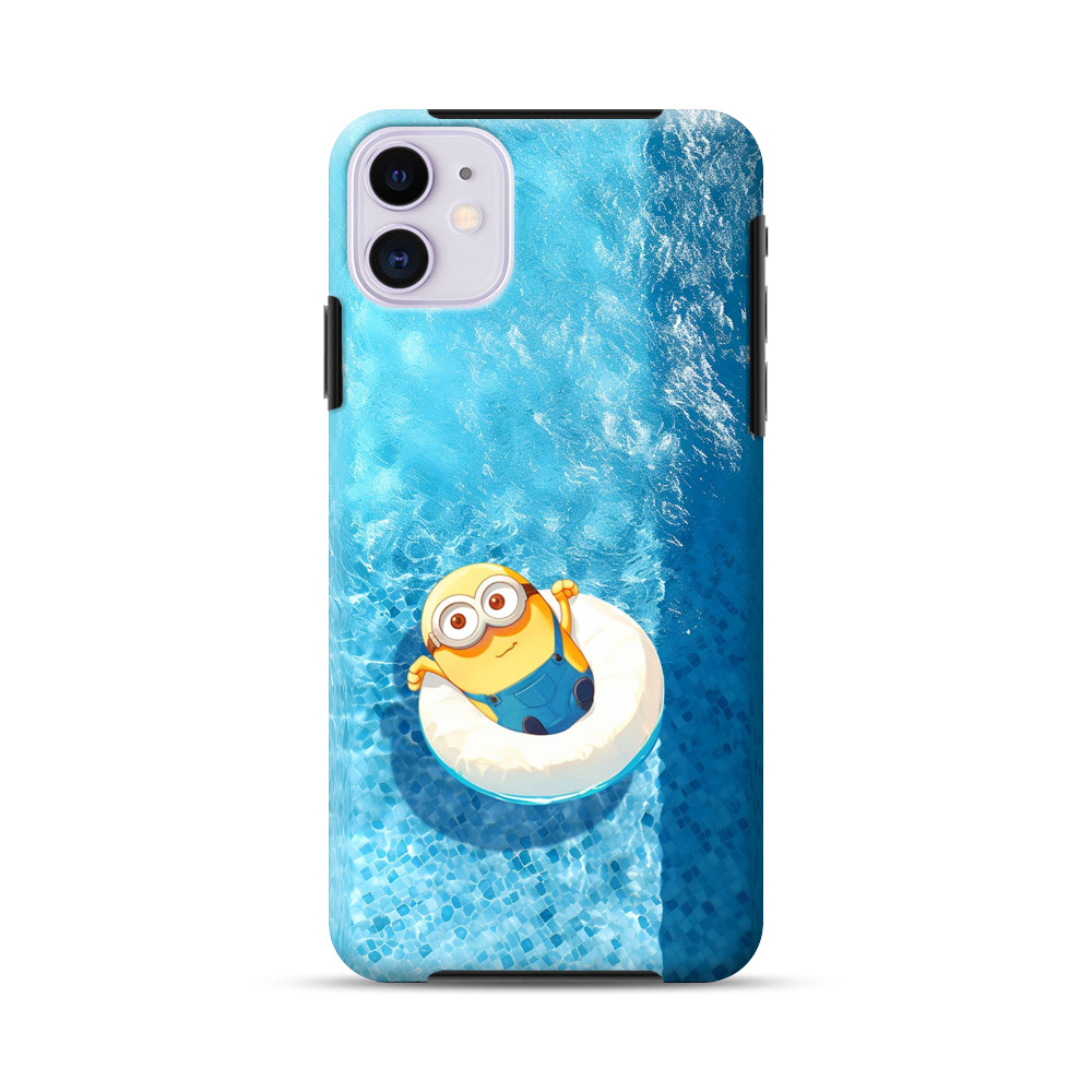 ミニオンとプール浮き輪 iPhone 11オリジナル耐衝撃ケース